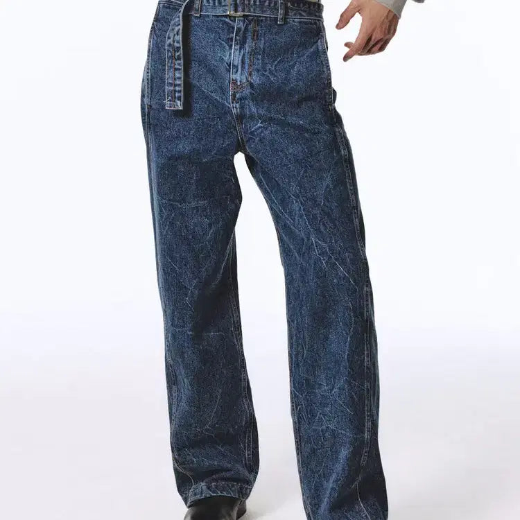 [BUNJANG] JILLSTUART NEW YORK Men's Belted Denim Pants / 질스튜어트뉴욕 남성 벨티드 데님 팬츠 청바지 30 32 새제품