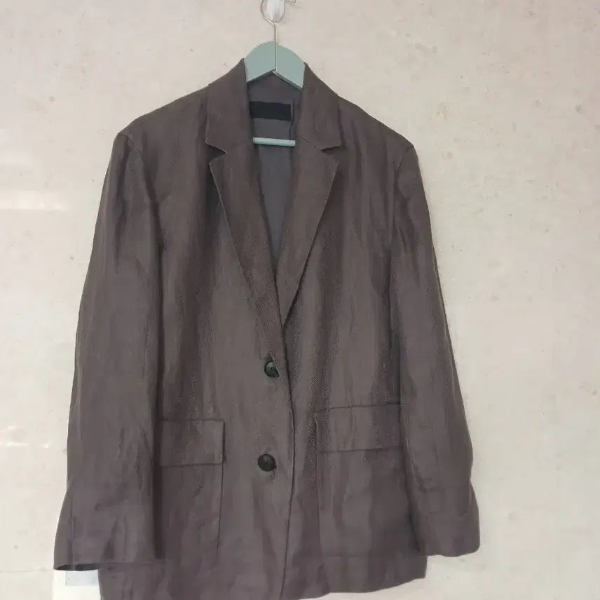 [BUNJANG] VoV Semi Oversized Linen Jacket - Brown / 보브세미 오버핏 린넨 자켓 브라운