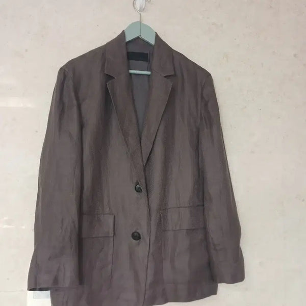 [BUNJANG] VoV Semi Oversized Linen Jacket - Brown / 보브세미 오버핏 린넨 자켓 브라운