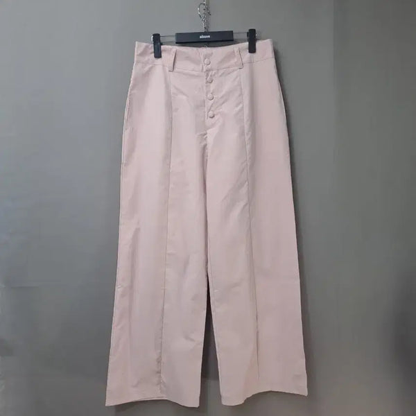 [BUNJANG] Pink Button Wide Pants / 핑크 버튼 와이드 팬츠 바지