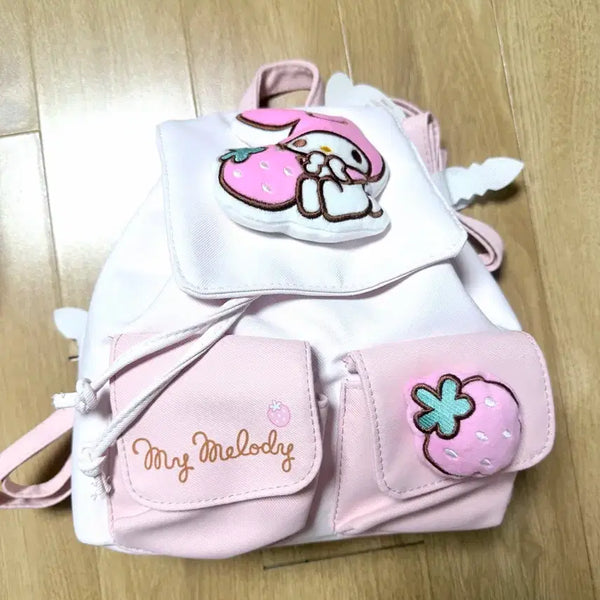 [BUNJANG] Sanrio My Melody Strawberry Backpack Pink / 산리오 마이멜로디 마멜 딸기 백팩 핑크