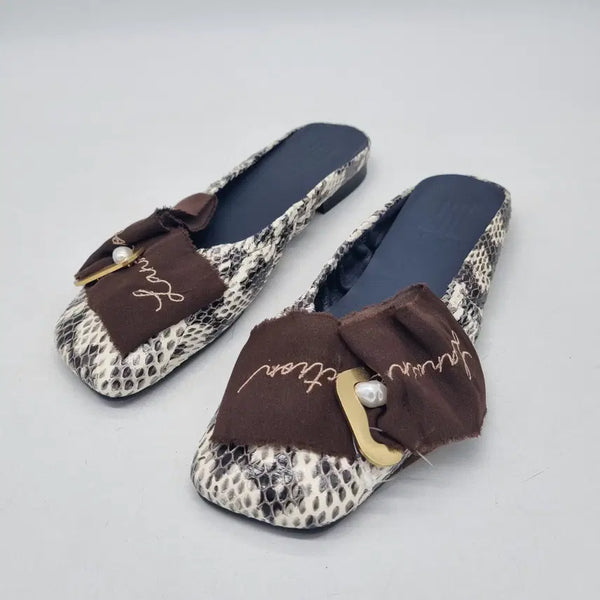 [BUNJANG] LANVIN COLLECTION Women's Snakeskin Loafers 235mm / 랑방 컬렉션 블로퍼 뱀피 여성 235mm