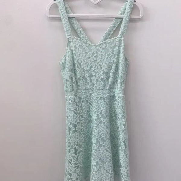 [BUNJANG] Mintcore Lace Floral Cross Back Dress / 민트코어 레이스 플로럴 크로스 백라인 원피스