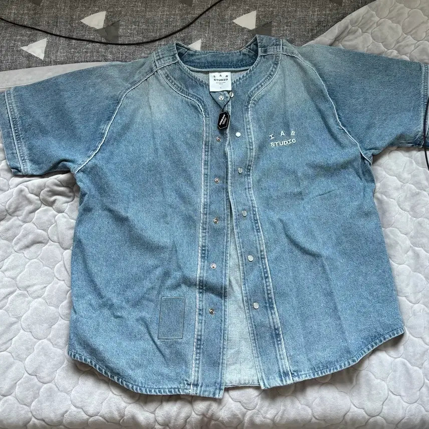 [BUNJANG] IAB Studio Baseball Denim Jersey Blue / 아이앱 스튜디오 베이스볼 데님 저지 블루