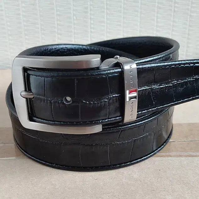 [BUNJANG] Genuine Leather Crocodile Pattern Casual Belt for Men / 가죽 남성벨트 악어 남자 소가죽 캐주얼벨트 벨트 새상품