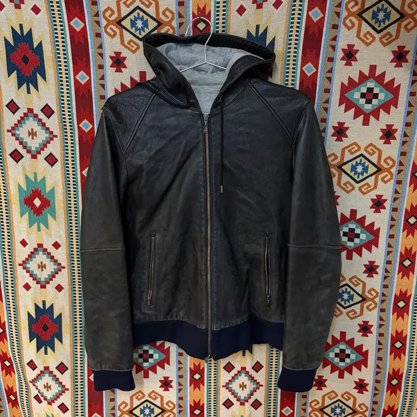 [BUNJANG] COMME CA DU MODE Men's Japan Natural Genuine Leather Hooded Leather Jacket M / COMME CA DU MODE 맨 재팬 천연 양가죽 후드 가죽자켓 M