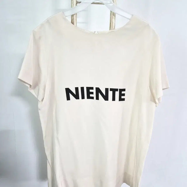 [BUNJANG] Moschino 100% Silk Short Sleeve T-Shirt / 몽빈티지(95)모스키노여자실크100%반팔티