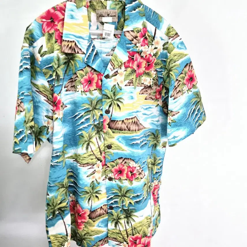 [BUNJANG] Blue Hawaii Men's Hawaiian Shirt / 몽빈티지(110)(새옷)블루하와이남자하와이안셔츠