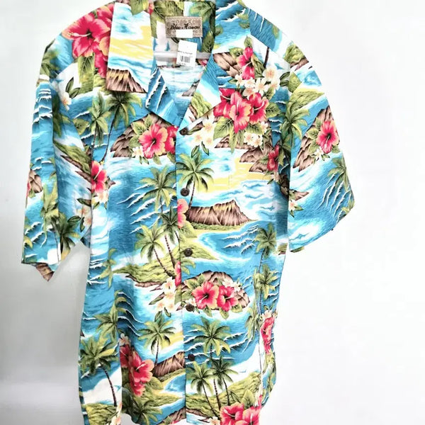 [BUNJANG] Blue Hawaii Men's Hawaiian Shirt / 몽빈티지(110)(새옷)블루하와이남자하와이안셔츠