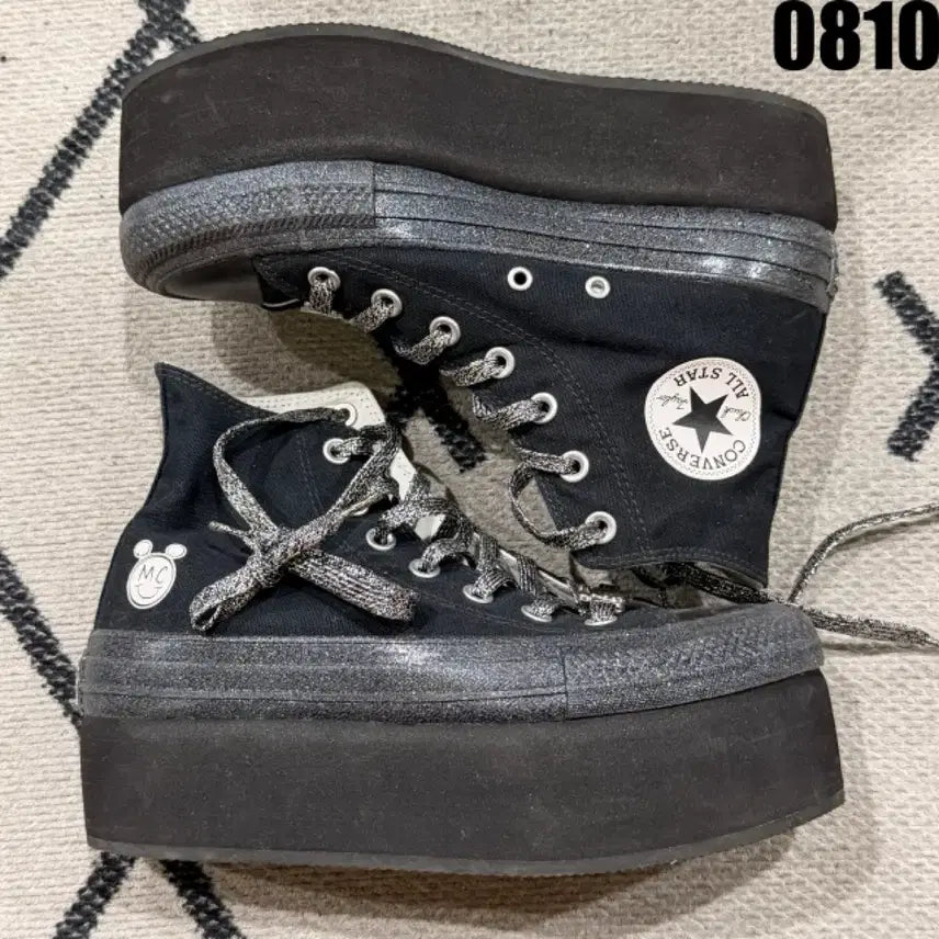 [BUNJANG] Converse Platform High-Top Sneakers Black (240mm) / 컨버스 플랫폼 하이탑 스니커즈 블랙 240