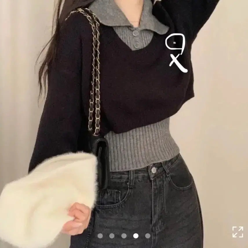 [BUNJANG] A-bly Sleeveless Knit Set / 에이블리 나시 니트 세트