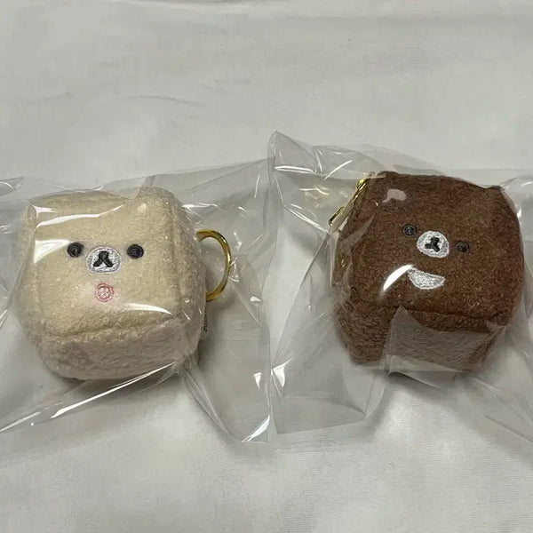 [BUNJANG] Rilakkuma Cube Plush Keychain (2 Types) / 리락쿠마 큐브 인형 키링 2종