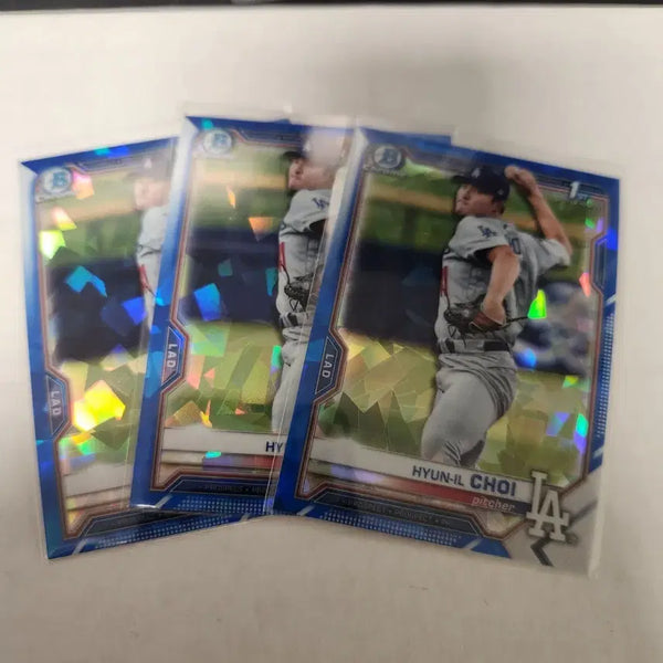 [BUNJANG] 2021 Bowman Chrome Prospect Sapphire Hyun-il Choi Set / 2021 Bowman Chrome Prospect sapphire HYUN-IL CHOI 블루 3장 최현일