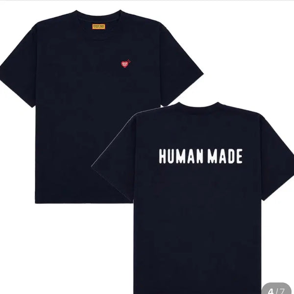 [BUNJANG] Human Made Short Sleeve T-Shirt Navy / 휴먼메이드 반팔 네이비