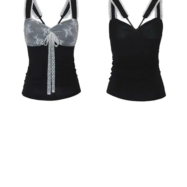 [BUNJANG] Pain Or Pleasure ANEMONE TOP Black / 페인오어플레져 ANEMONE TOP black