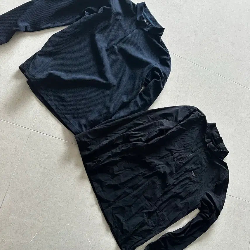 [BUNJANG] Nike Zip-Up T-Shirt Set (Black/Navy) / 나이키 집업 티셔츠 블랙/네이비 2개 세트