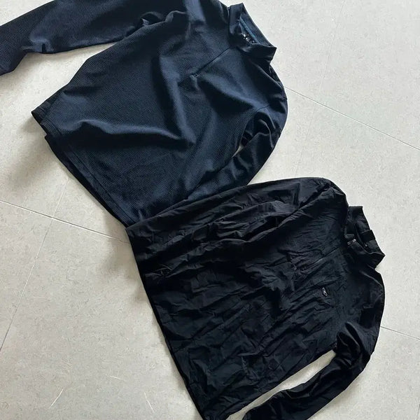 [BUNJANG] Nike Zip-Up T-Shirt Set (Black/Navy) / 나이키 집업 티셔츠 블랙/네이비 2개 세트