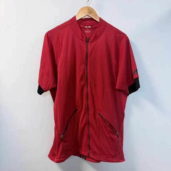 [BUNJANG] Adidas Golf Short Sleeve Zip-Up Jacket Red / [L]아디다스골프 반팔 집업 자켓 레드