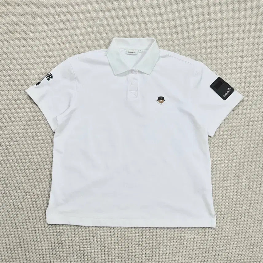 [BUNJANG] Golden Bear White Short Sleeve Polo Shirt / 골든베어 반팔 카라티 화이트