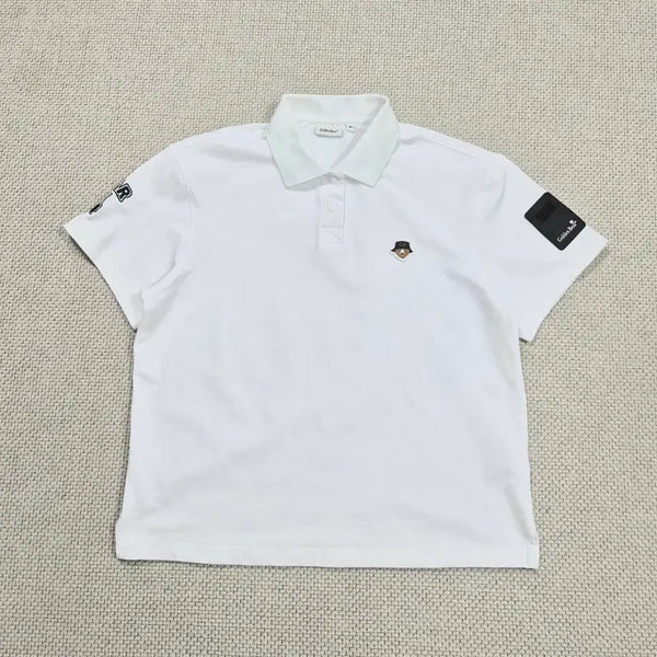 [BUNJANG] Golden Bear White Short Sleeve Polo Shirt / 골든베어 반팔 카라티 화이트