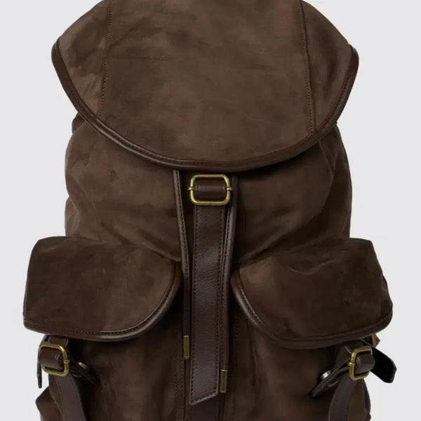 [BUNJANG] Lehab Albert Suede Rucksack Brown / 르아브 / 앨버트 스웨이드 럭색 브라운