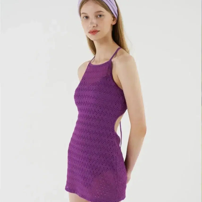 [BUNJANG] Coralique Backstring Monokini Purple / 코랄리크 백스트링 모노키니 퍼플