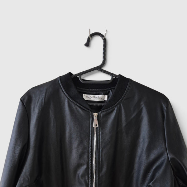 [BUNJANG] Vintage Faux Leather Jacket Women's / [110]빈티지 페이크레더 자켓  여성