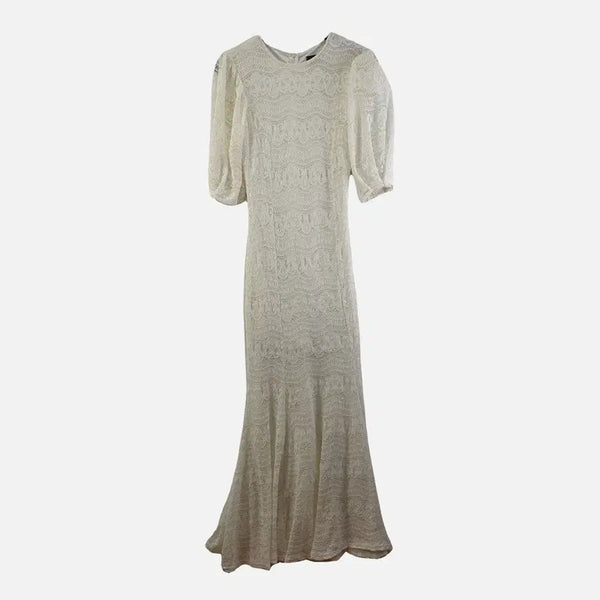[BUNJANG] White Lace Long Dress XS / 화이트 여자 레이스 롱 원피스 XS N9927