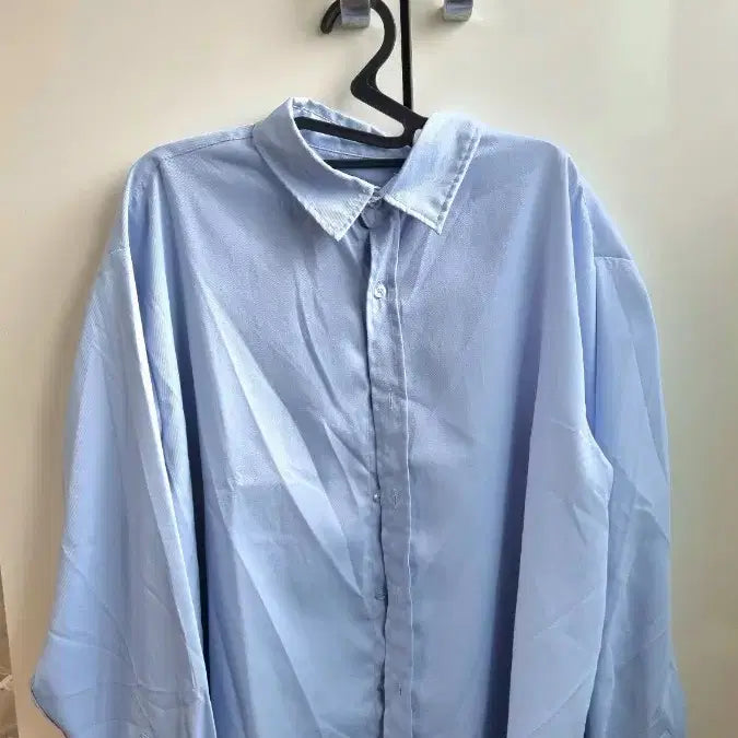[BUNJANG] Sky Blue Collar Shirt / 하늘색 카라 셔츠