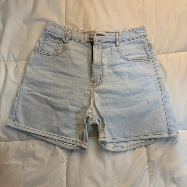 [BUNJANG] Women's Light Wash Denim Shorts / 청바지 숏팬츠 연청