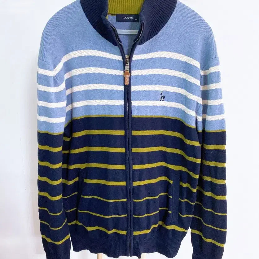 [BUNJANG] Hazzys Men's Cotton Knit Zip-Up Jacket (Size 100) / 몽빈티지(100)헤지스남자면니트집업자켓