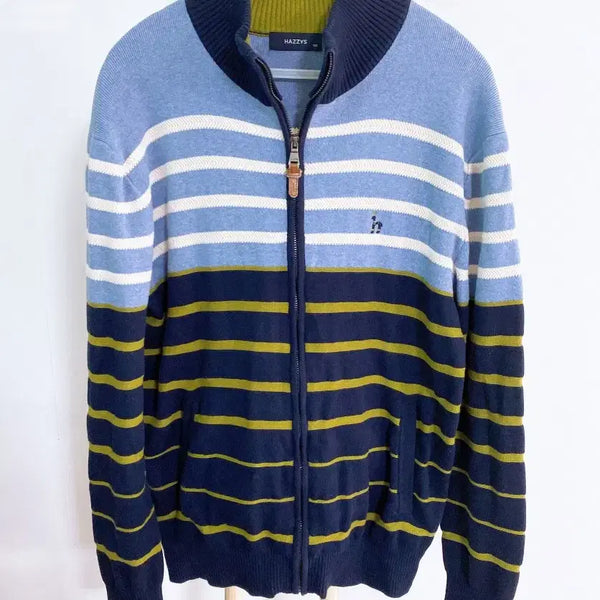 [BUNJANG] Hazzys Men's Cotton Knit Zip-Up Jacket (Size 100) / 몽빈티지(100)헤지스남자면니트집업자켓