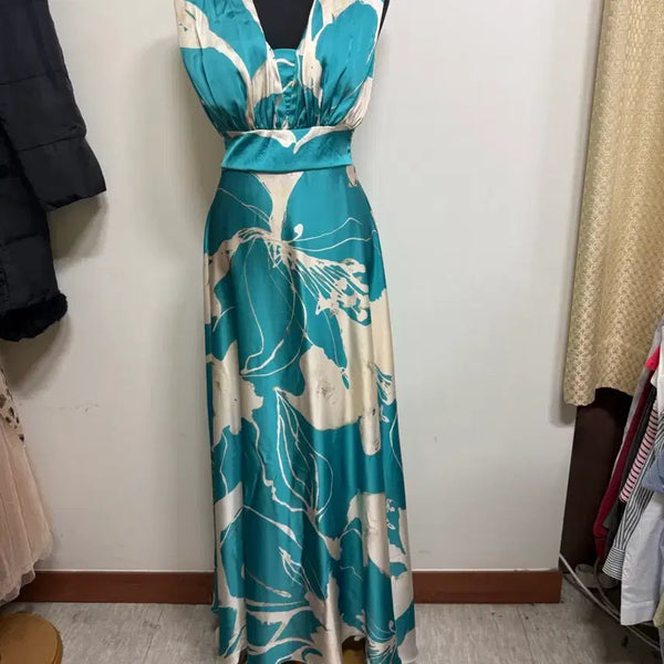 [BUNJANG] Rinascimento Chiffon Long Dress with Built-in Cups / 수입 리나시멘토 쉬폰 롱 원피스/캡내장