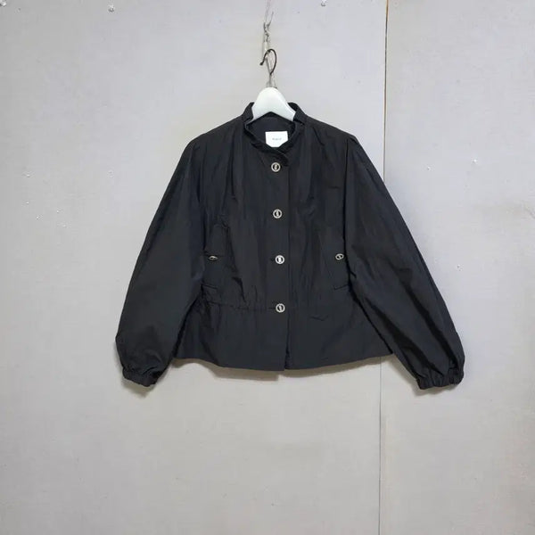 [BUNJANG] Black Nylon Blend Windbreaker Jacket / 바스락소재 블랙 바람막이 점퍼 F   n8152