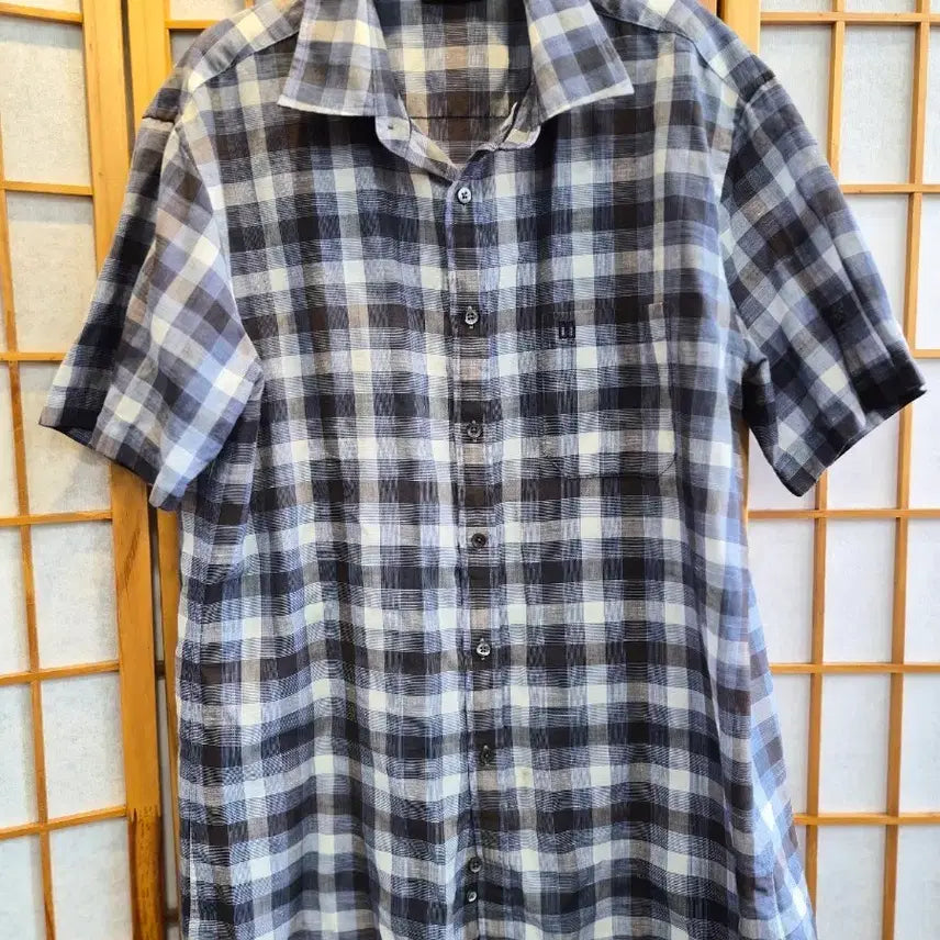 [BUNJANG] Daks Mahonbang Check Short-Sleeve Shirt (Size 110) / 닥스 마혼방체크 반팔 셔츠 110