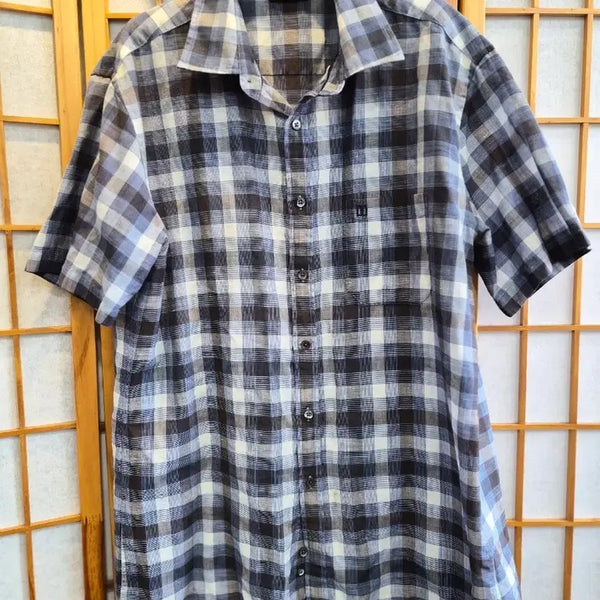 [BUNJANG] Daks Mahonbang Check Short-Sleeve Shirt (Size 110) / 닥스 마혼방체크 반팔 셔츠 110
