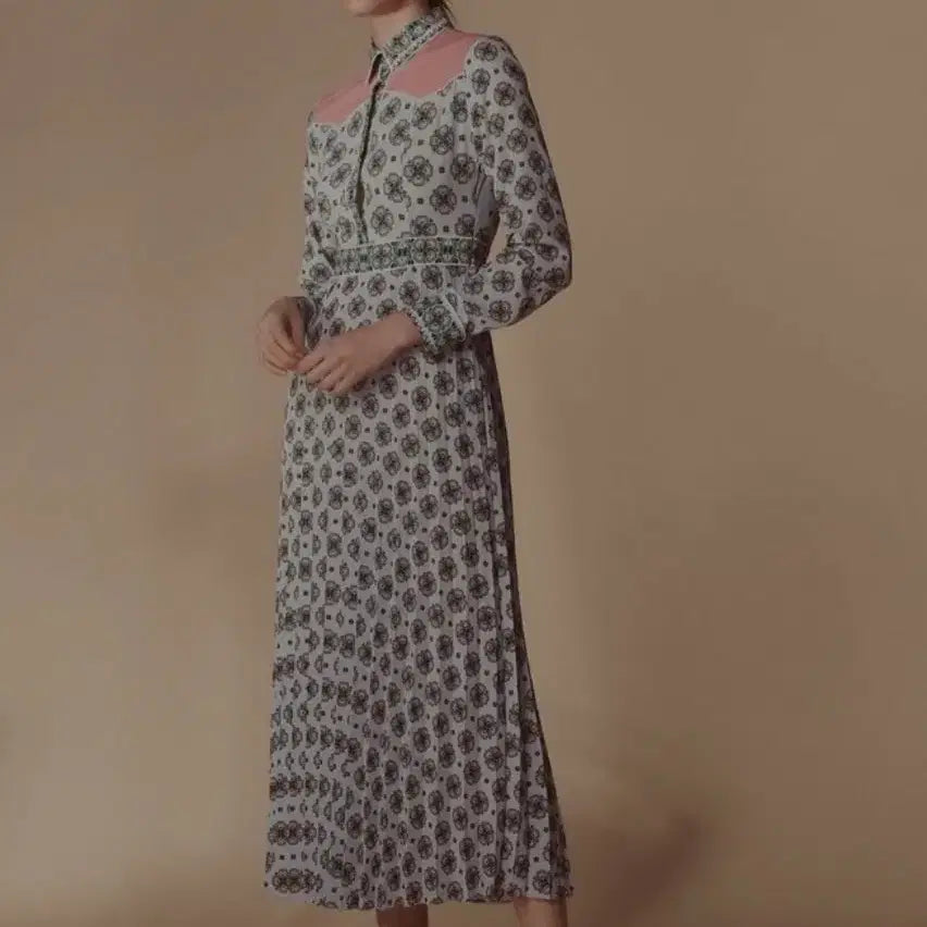 [BUNJANG] Sandro Pleated Long Dress / Sandro 산드로 주름 롱원피스