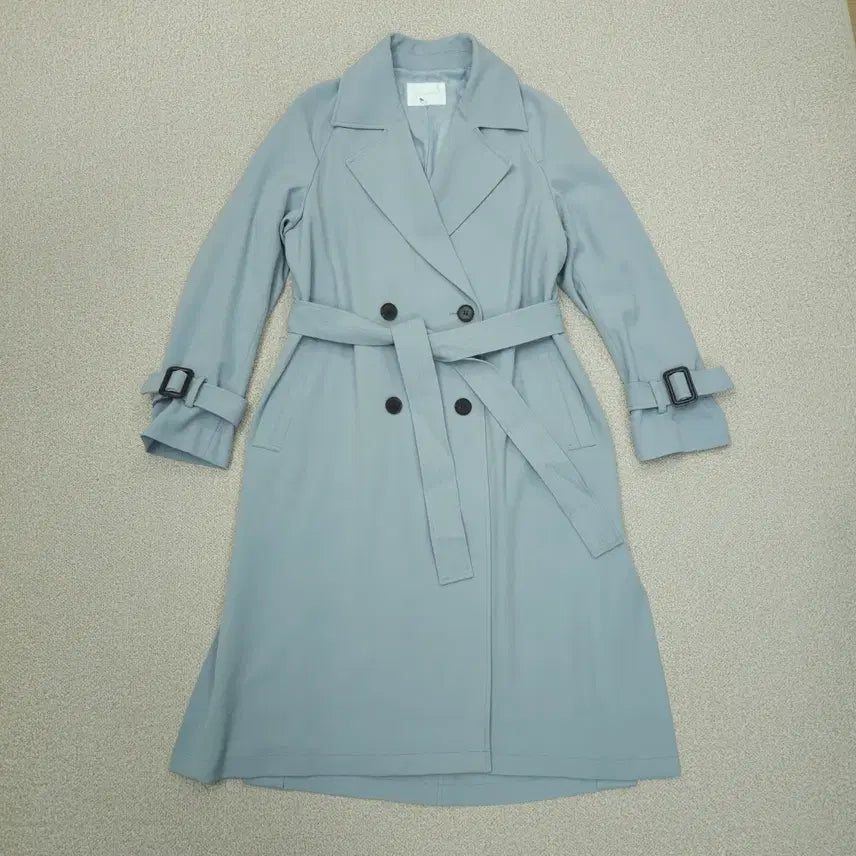 [BUNJANG] CC Collect Women's Sky Blue Double-Button Trench Coat with Belt / (55)씨씨콜렉트 여성 긴팔 트렌치 코트