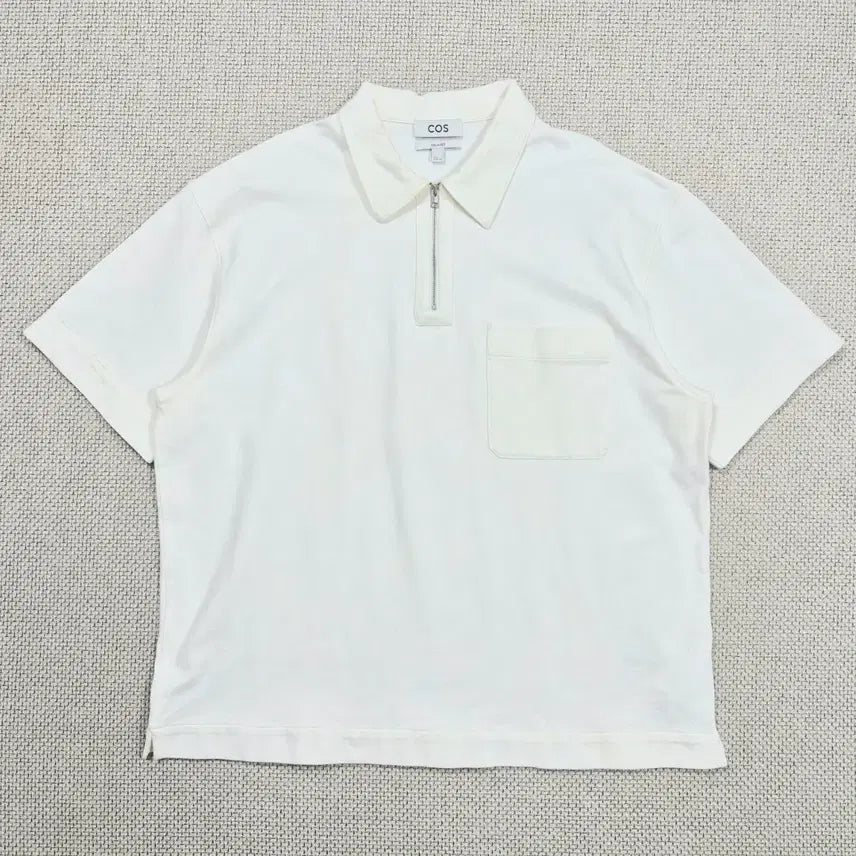 [BUNJANG] COS Zip Pocket Polo Shirt White / COS 포켓 집업 폴로셔츠 화이트
