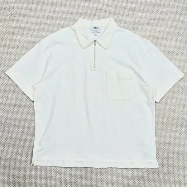 [BUNJANG] COS Zip Pocket Polo Shirt White / COS 포켓 집업 폴로셔츠 화이트