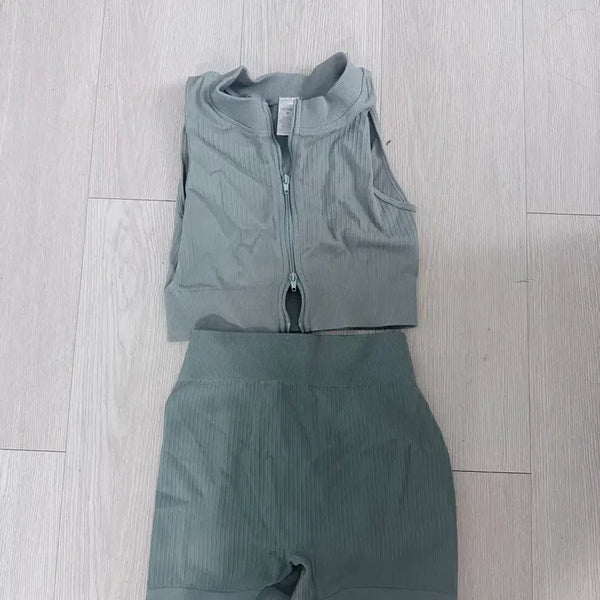 [BUNJANG] Athleisure Ribbed Set-Up / 애슬레저 골지 셋업