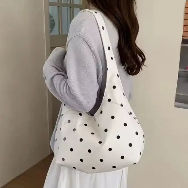 [BUNJANG] Dot Shoulder Bag - White / 도트 숄더백  화이트 / 데일리 캐주얼 러블리 빈티지 유니크 y2k