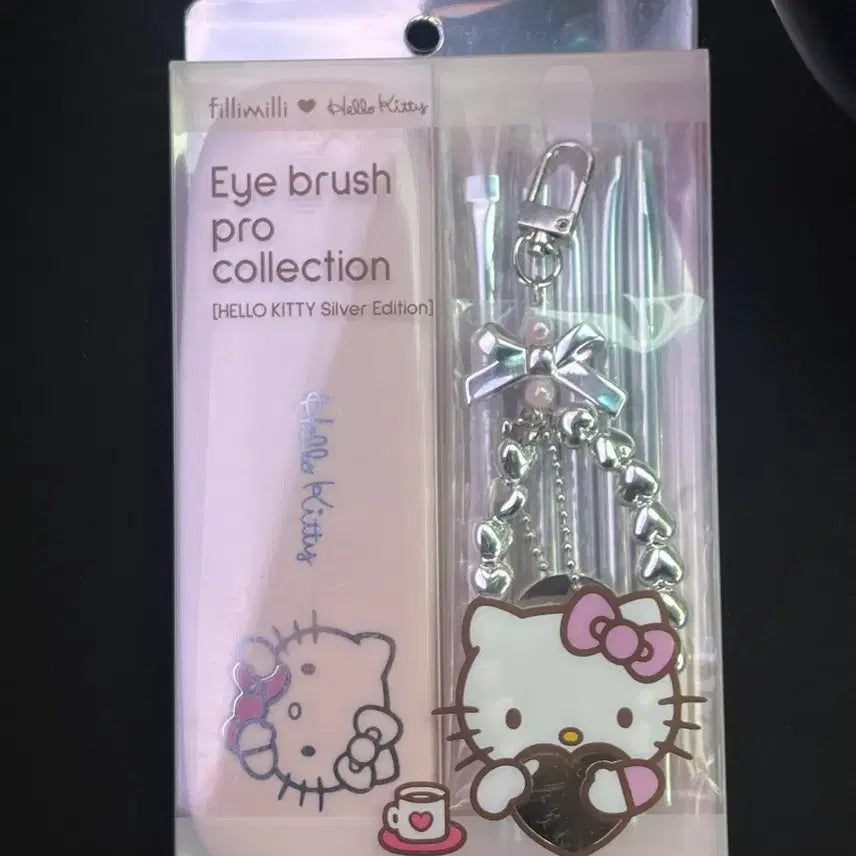 [BUNJANG] Fillimilli Hello Kitty Eyebrow Pro Collection Silver Edition Metal Keyring / 필리밀리 헬로키티 아이브러쉬 프로 컬렉션 실버 에디션 키티 메탈 키링