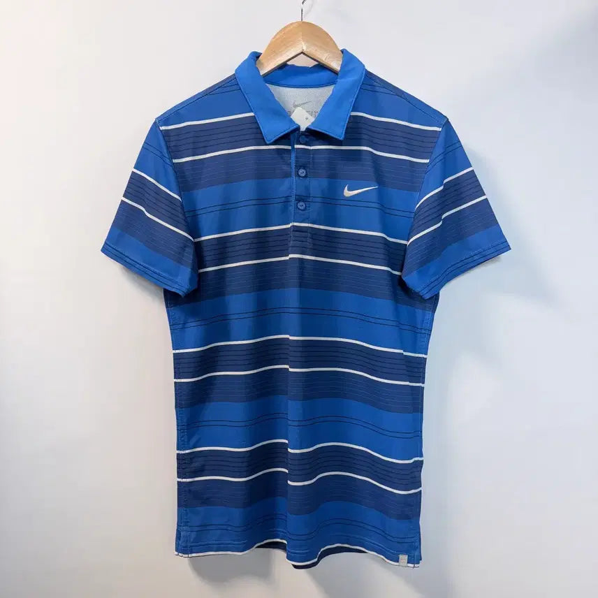 [BUNJANG] Nike Stripe Short Sleeve Polo Shirt - Blue / [95]나이키 스트라이프 반팔 카라티 블루