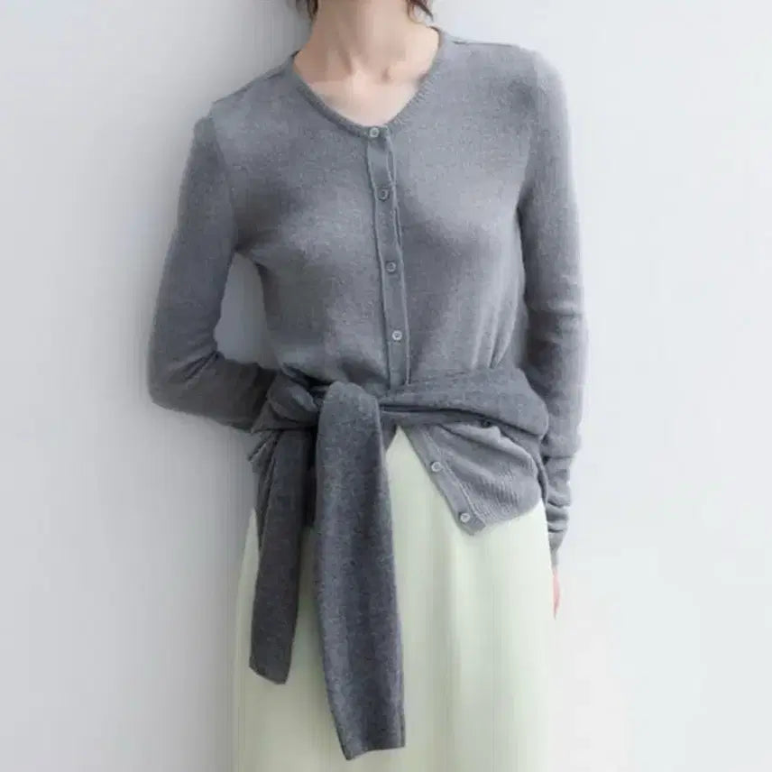 [BUNJANG] LFM Rex Finger Marche Alpaca Round Neck Cardigan - Gray / Lfm 렉스핑거마르쉐 알파카 라운드넥 가디건 그레이 Alpaca round neck cardigan gray