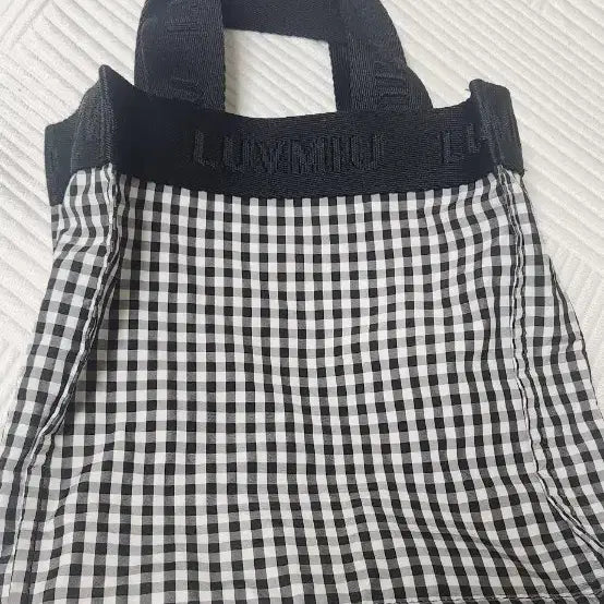 [BUNJANG] Lovemeow Check Tote Bag / 러브미우 체크 가방