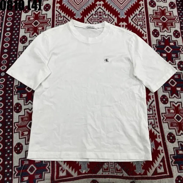 [BUNJANG] Calvin Klein Jeans White Short Sleeve T-Shirt / 캘빈클라인진스 반팔 티셔츠 흰색