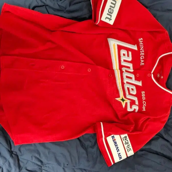 [BUNJANG] Landers 2024 Version Red Recycled Uniform (Size 120) / 랜더스 2024년 버전 레드 유니폼 리사이클 120사이즈 팝니다