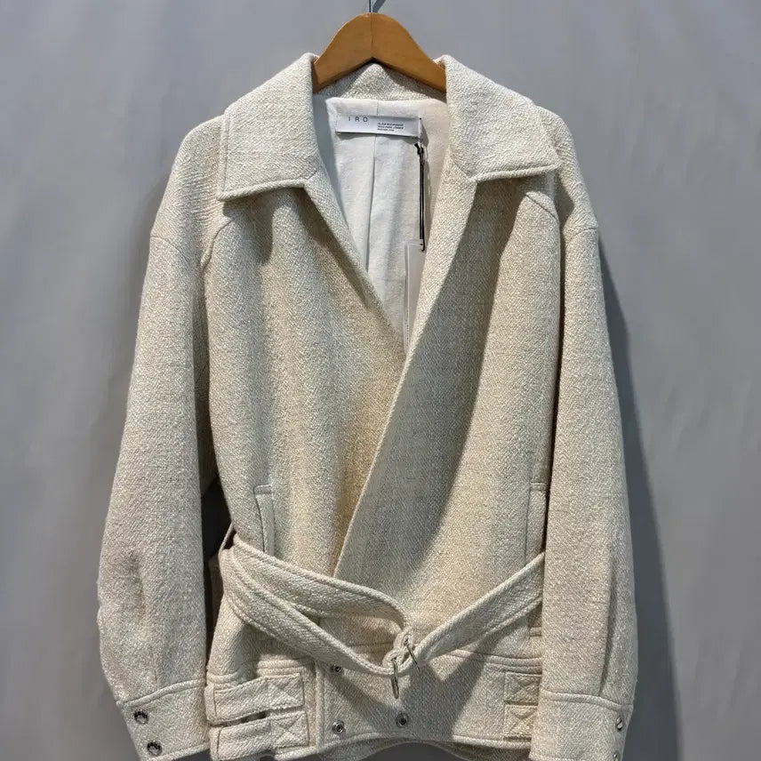 [BUNJANG] IRO Paris Women's Ivory Tweed Belted Jacket / IRO(이로) 여성 아이보리 트위드 벨티드 재킷 (택부착) A27