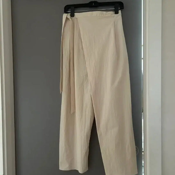 [BUNJANG] ZARA Beige Wrap Wide Pants / 자라 베이지 랩 와이드 팬츠